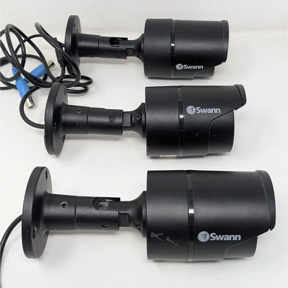 Lot Of 3 Swann PRO-A850 720p HD Outdoor Bullet Security Camera For Parts Repair